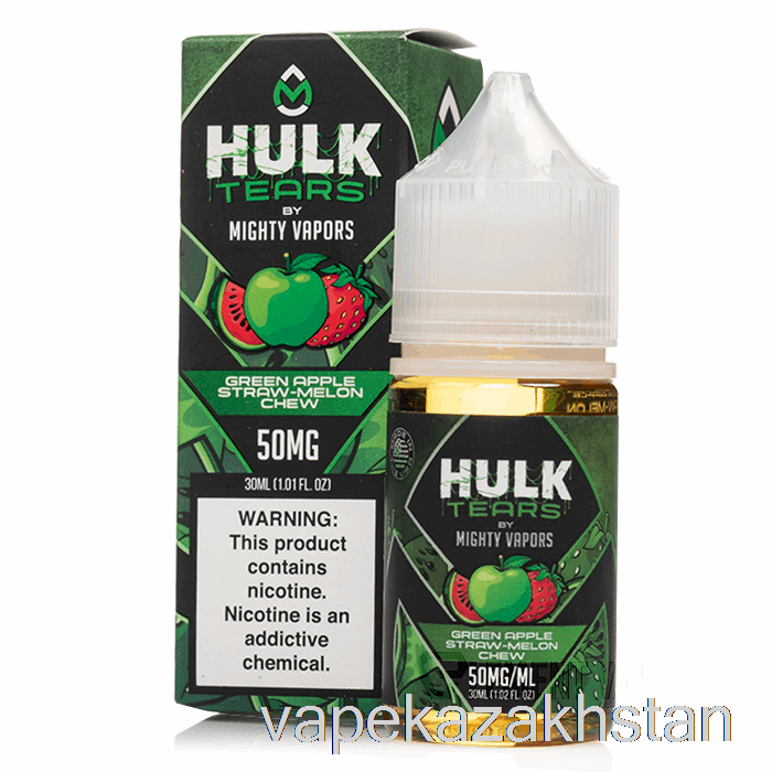 Vape Kazakhstan Green Apple Straw Melon Chew - Hulk Tears Salts - 30mL 35mg